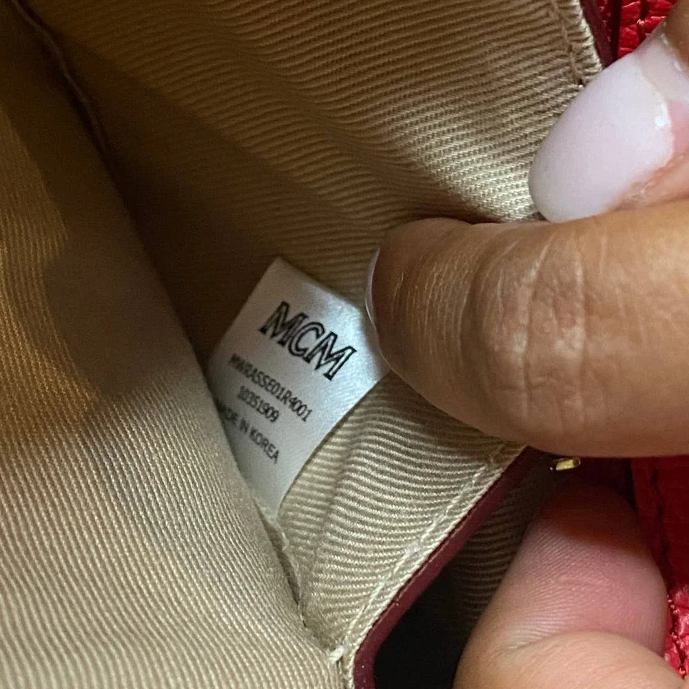 MCM Gold Red Double Zip Crossbody - Picture 10 of 11